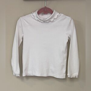 The Bailey Boys: Girls White Knit Ruffle Turtle Neck, Size 5